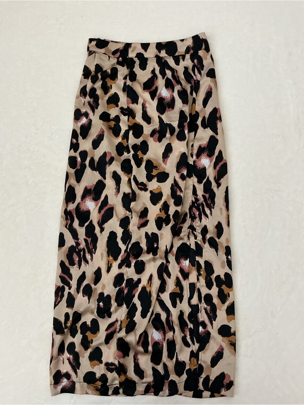 Nasty Gal Leopard Print Satin Midi Skirt US 2 Slip Skirt Y2K Mob Wife
